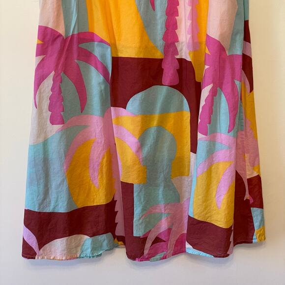 MINKPiNk L maxi skirt tropical Hawaiian beach coastal summer pink blue casual - Picture 7 of 7